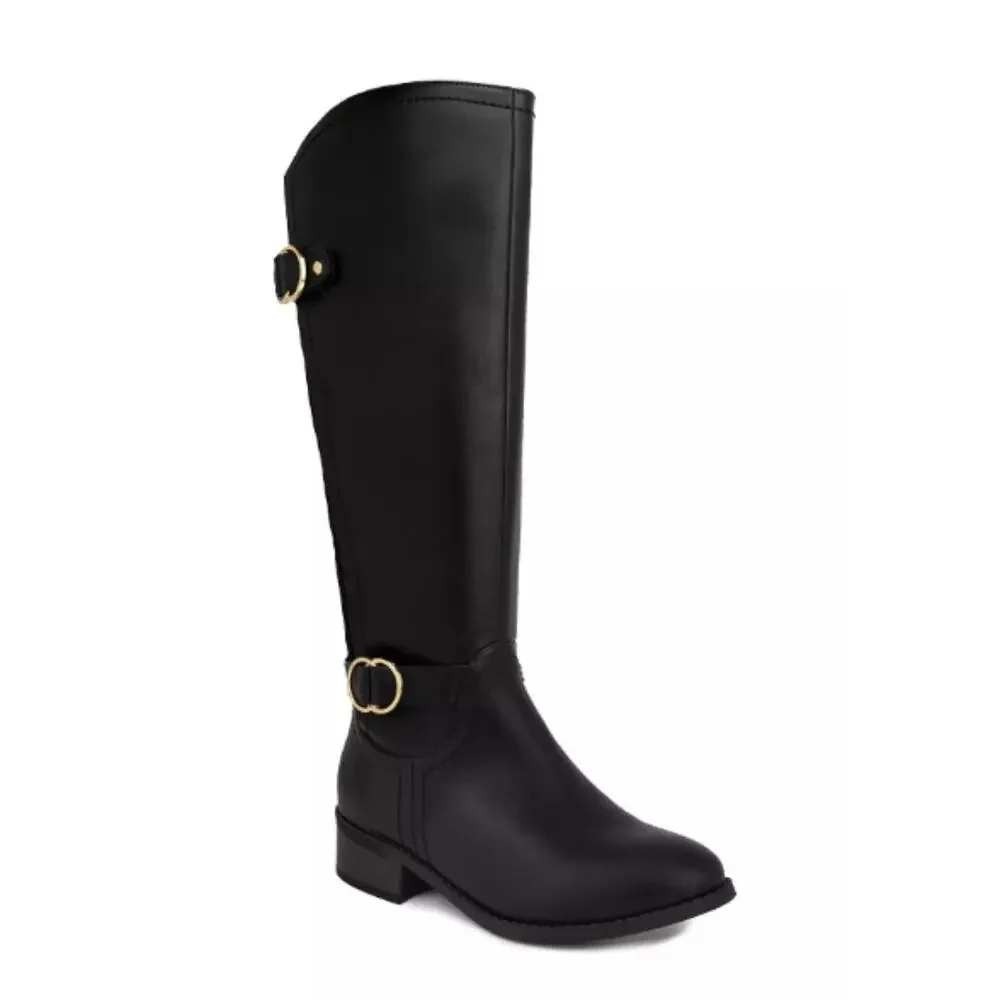 Jones New York Leandraa Black Knee High Riding Boots Wide Calf 8MWC